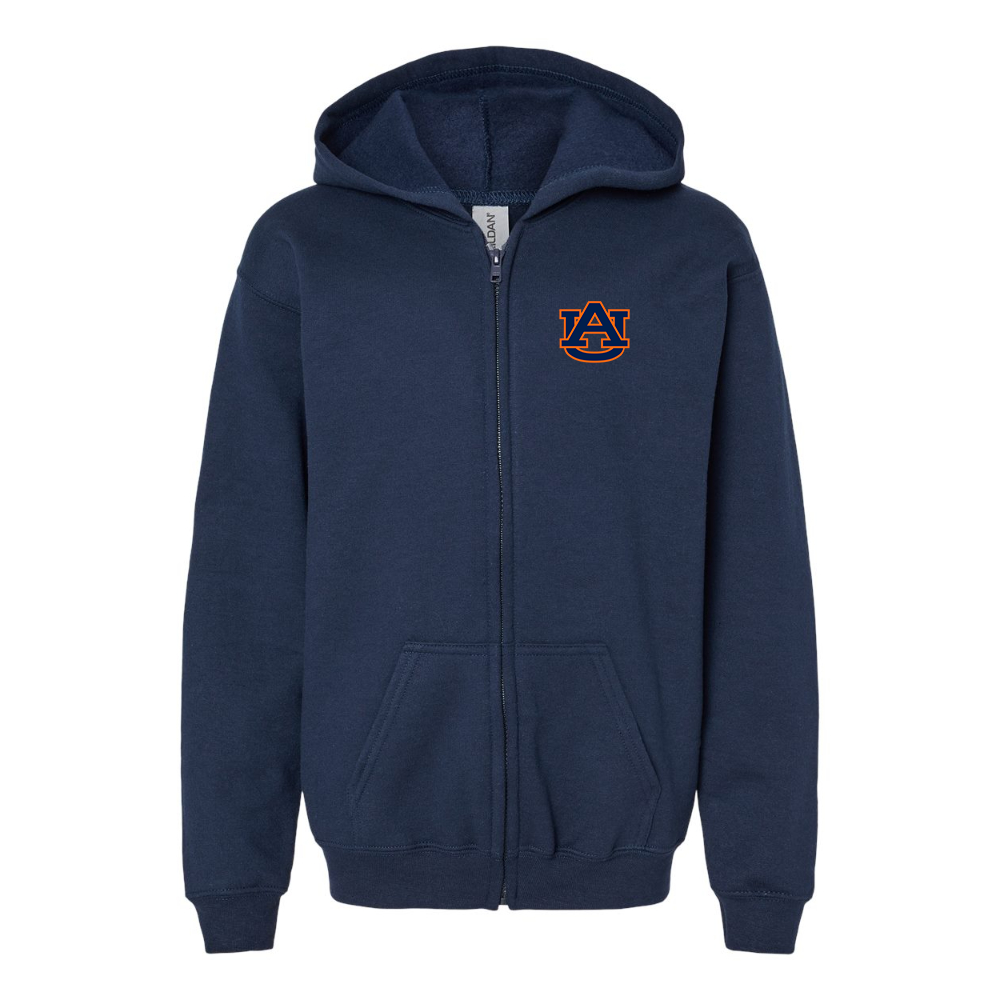 Youth Auburn Tigers Gildan Heavy Blend Full Zip Hooded Sweatshirt
