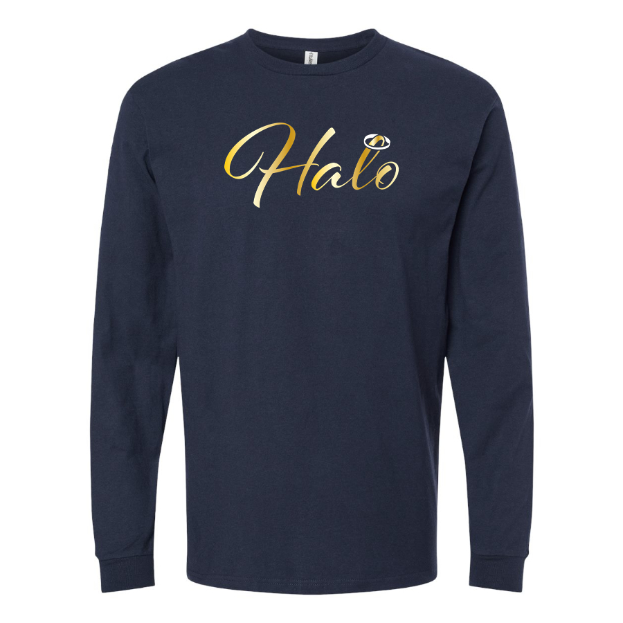Men's Halo Logo Cotton Long Sleeve T-Shirt