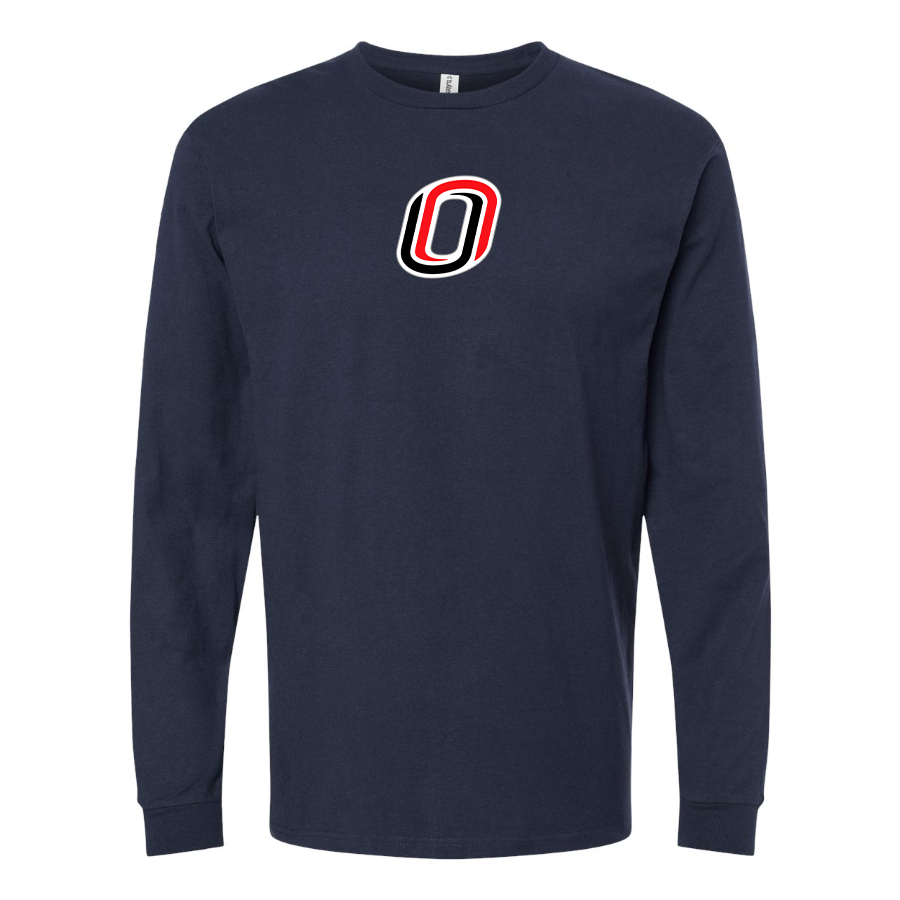Men's Nebraska Omaha Mavericks Logo Cotton Long Sleeve T-Shirt