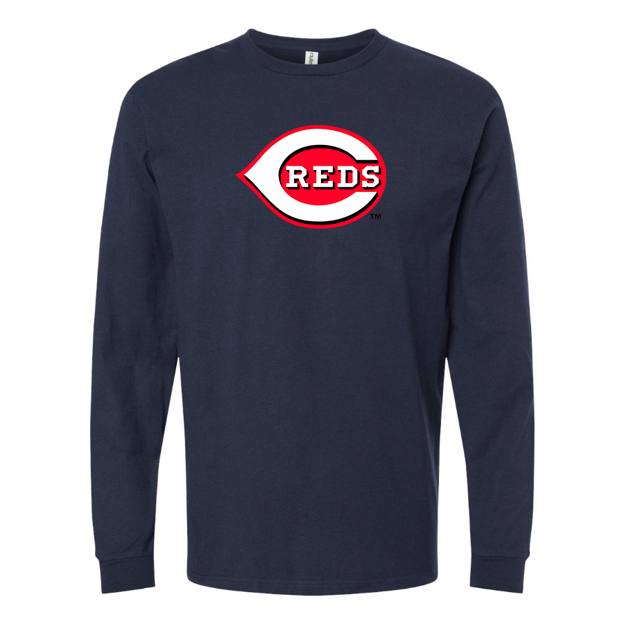 Men's Cincinnati Reds Logo Cotton Long Sleeve T-Shirt