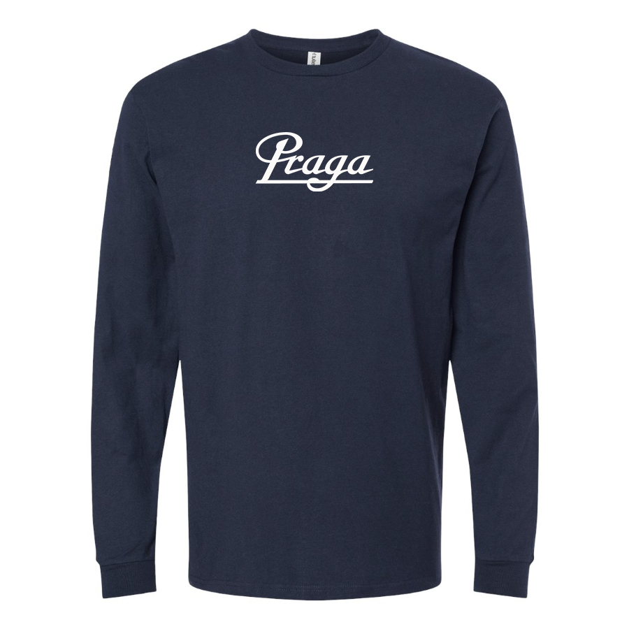 Men's Praga Logo Cotton Long Sleeve T-Shirt