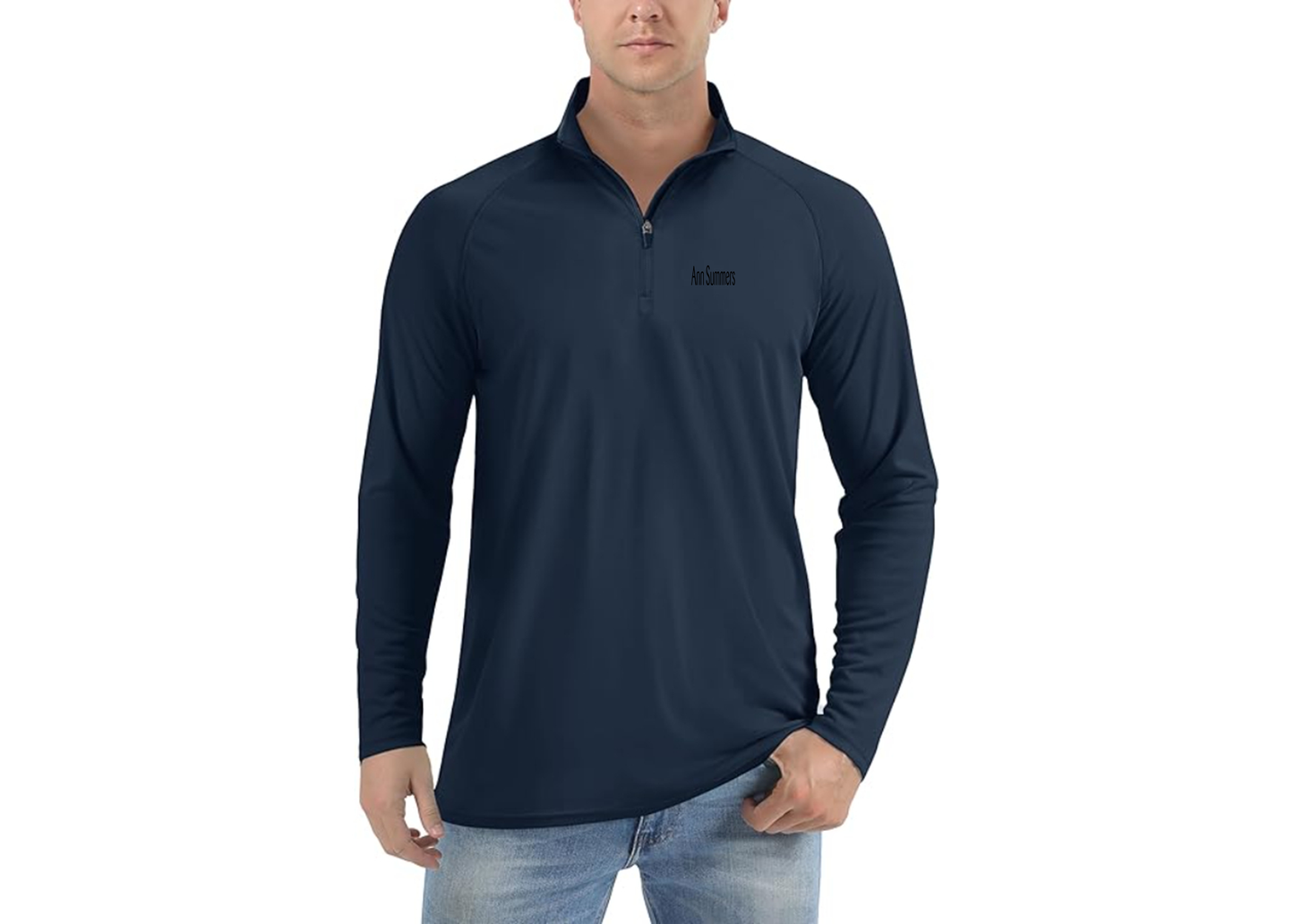 Men's Ann Summers Lightweight Quarter-Zip Athletic Shirt Long Sleeve Performance Wear