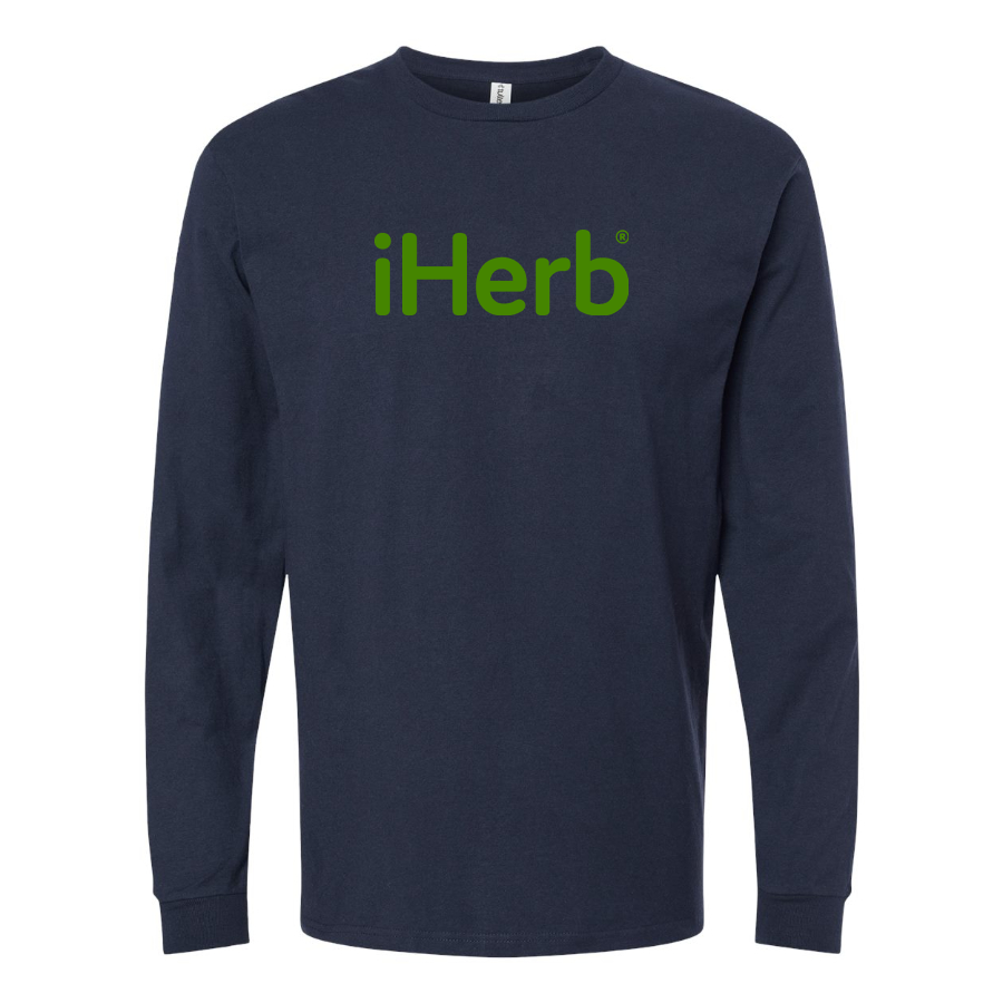 Men's iHerb Logo Cotton Long Sleeve T-Shirt