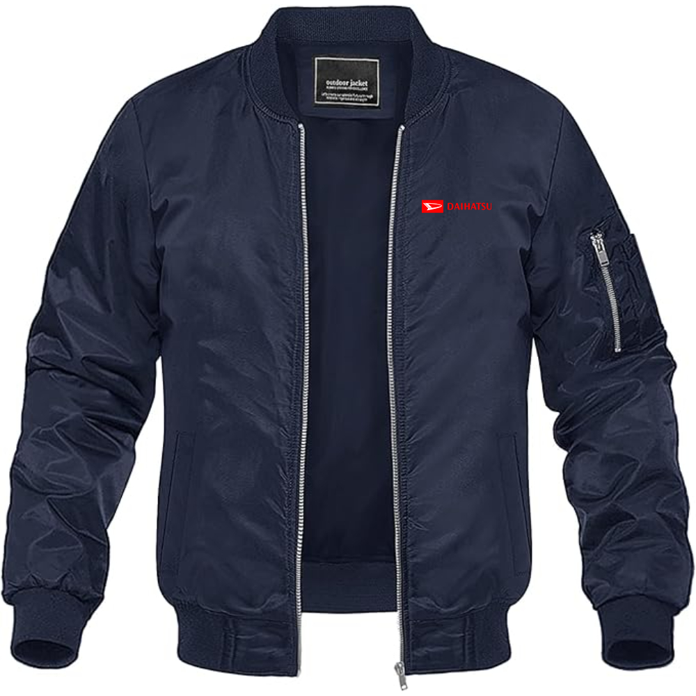 Men's Daihatsu Logo Lightweight Bomber Jacket Windbreaker Softshell Varsity Jacket Coat
