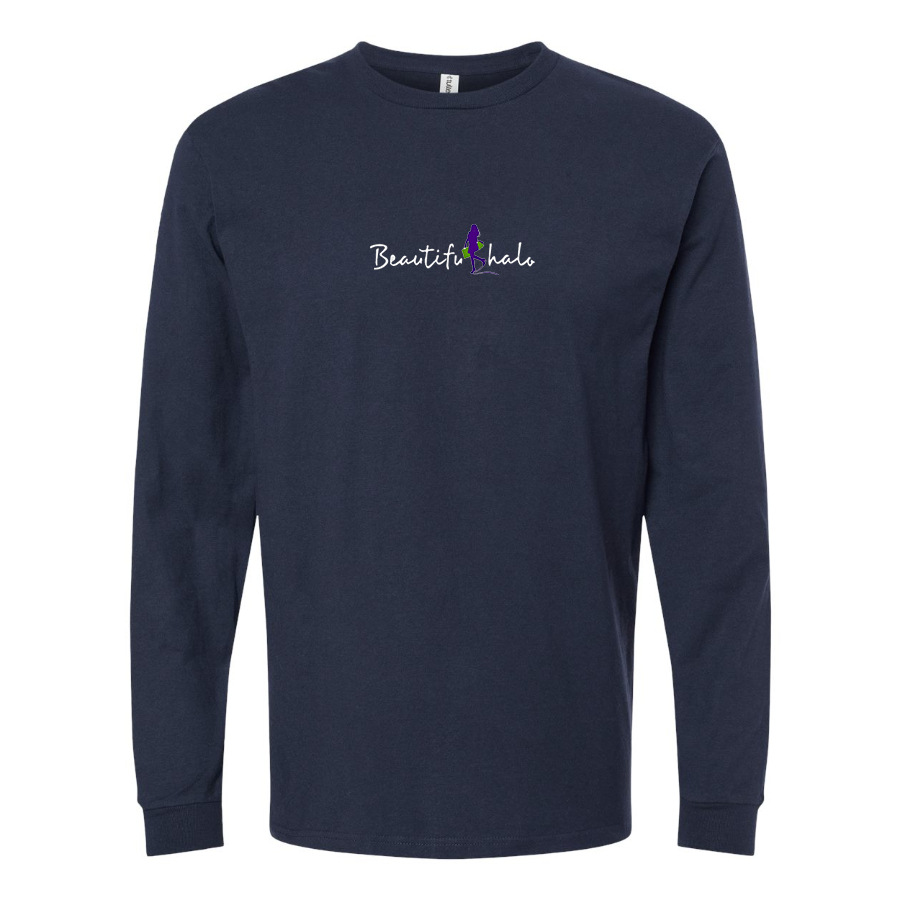 Men's Beatiful Halo Logo Cotton Long Sleeve T-Shirt