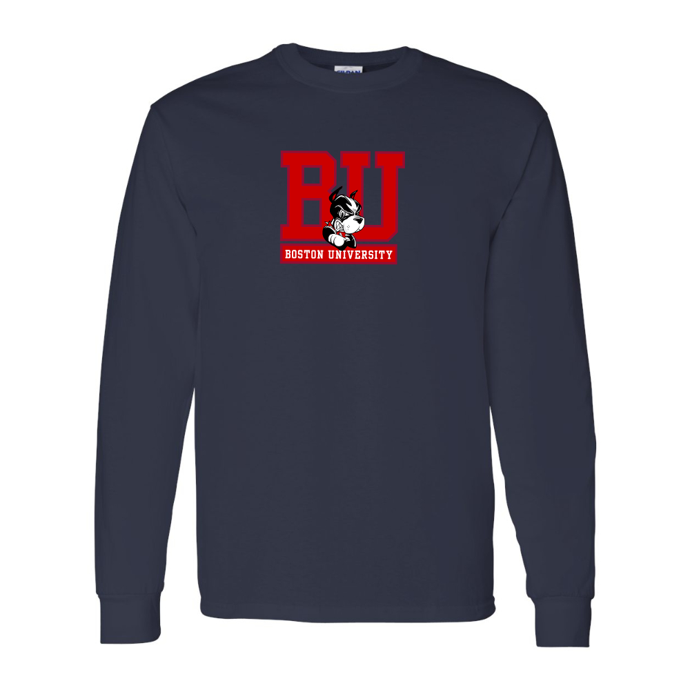 Men's Boston University Terriers Gildan Heavy Cotton Long Sleeve T-Shirt