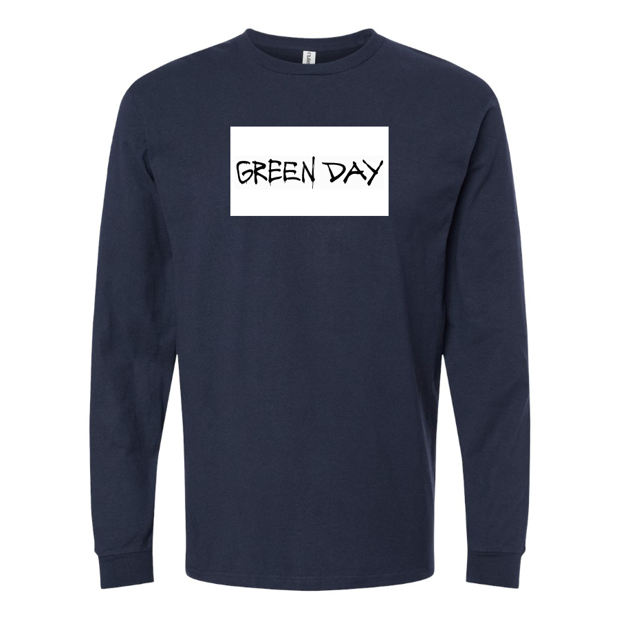 Men's Green Day Logo Cotton Long Sleeve T-Shirt