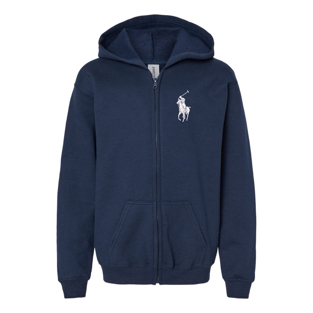 Youth Polo Ralph Lauren Gildan Heavy Blend Full Zip Hooded Sweatshirt
