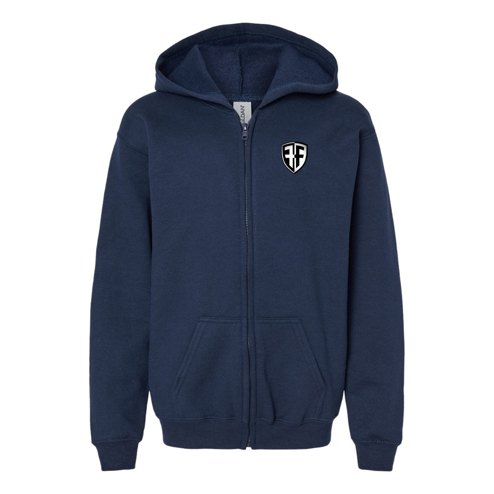 Youth Foffa Bike Gildan Heavy Blend Full Zip Hooded Sweatshirt