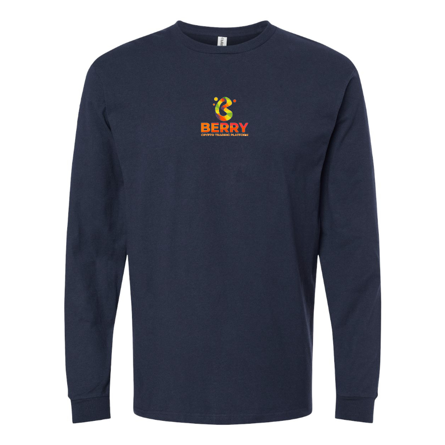 Men's Berry Logo Cotton Long Sleeve T-Shirt