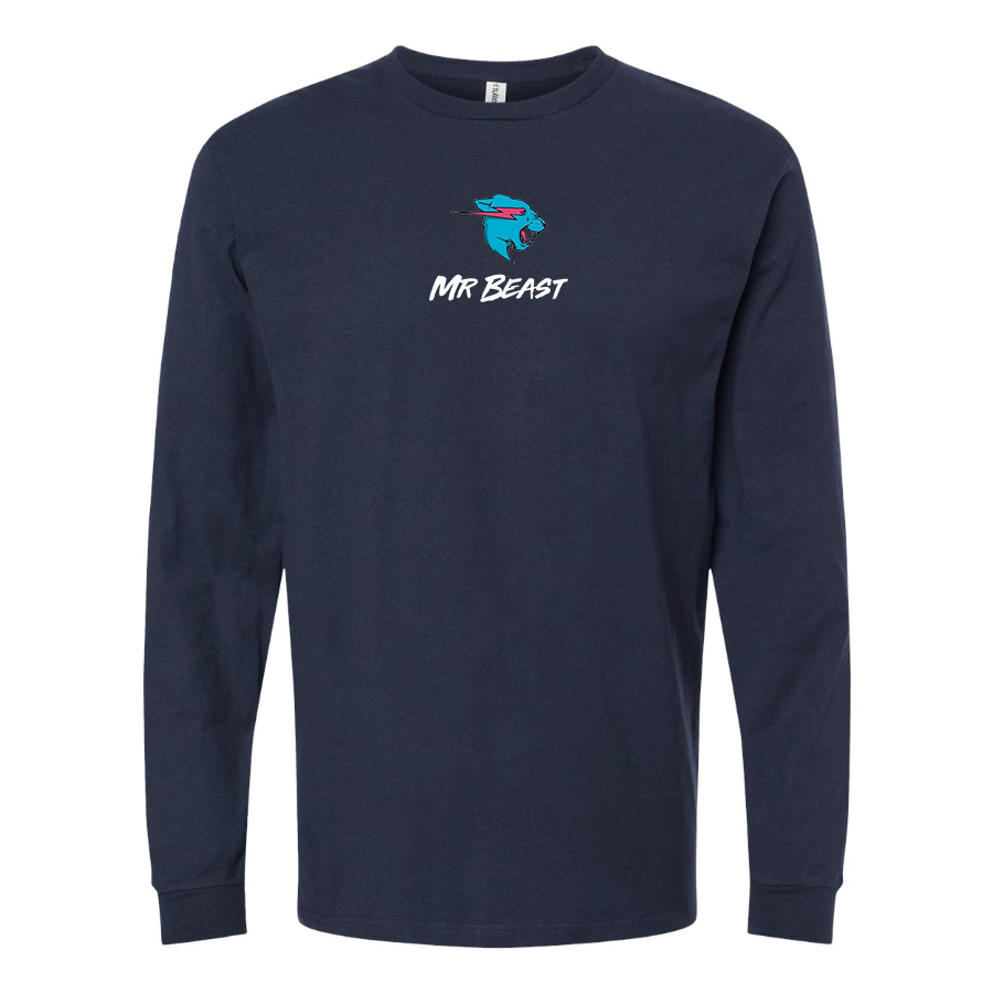 Men's Mr Beast Logo Cotton Long Sleeve T-Shirt