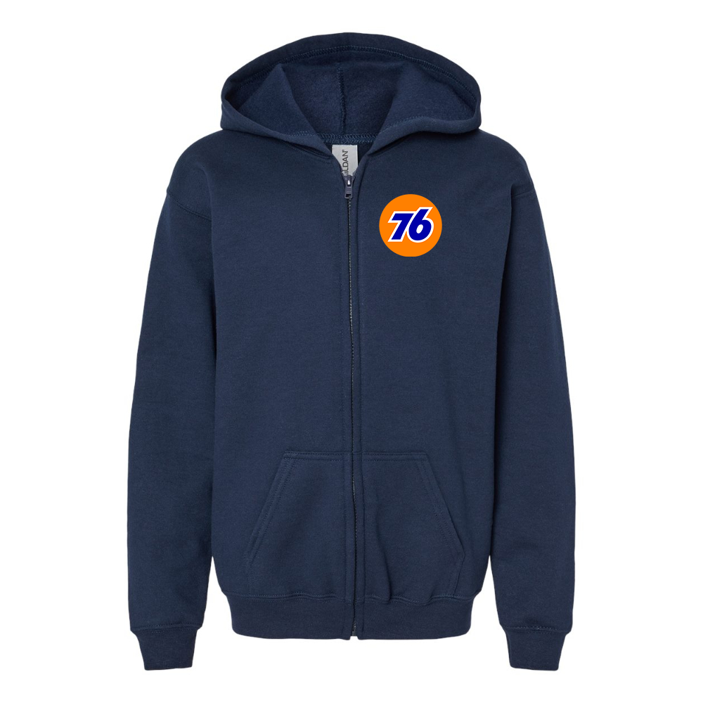 Gildan Heavy Blend Youth 76 Gas Station Full Zip Hooded Sweatshirt