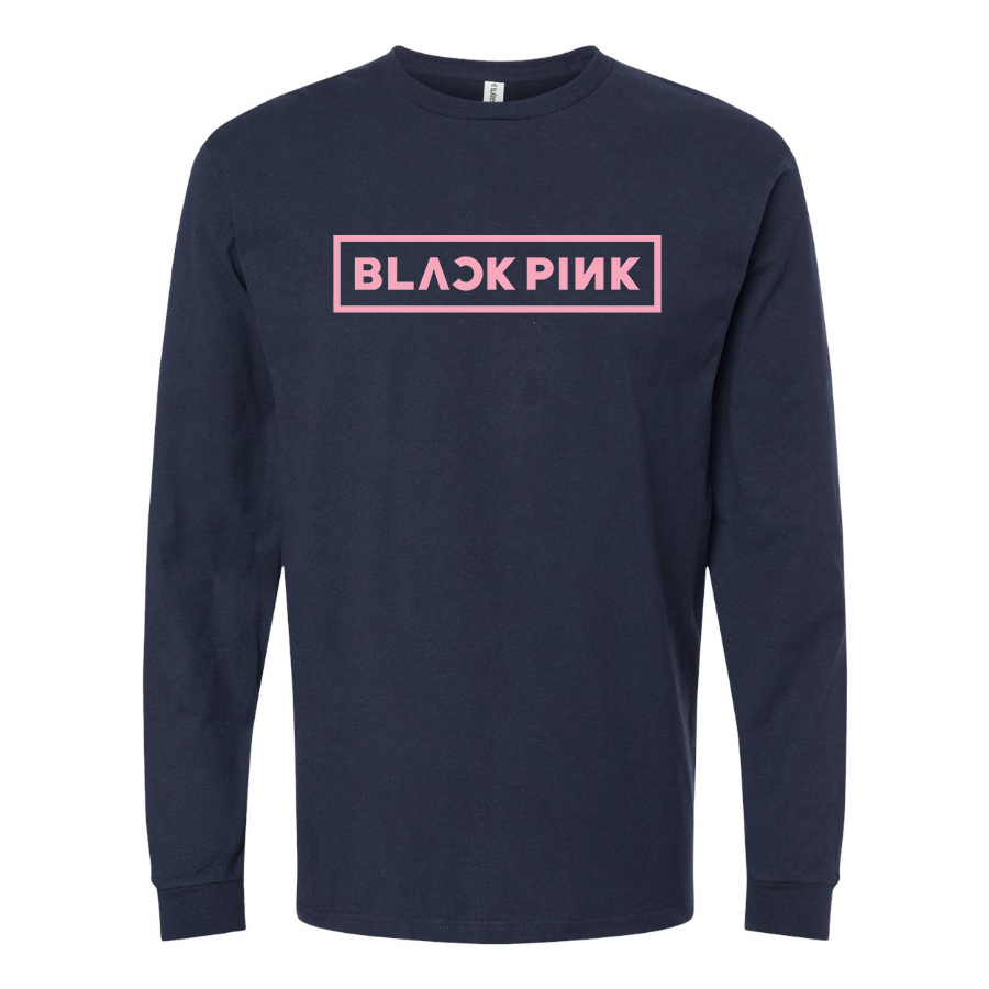 Men's Blackpink Logo Cotton Long Sleeve T-Shirt