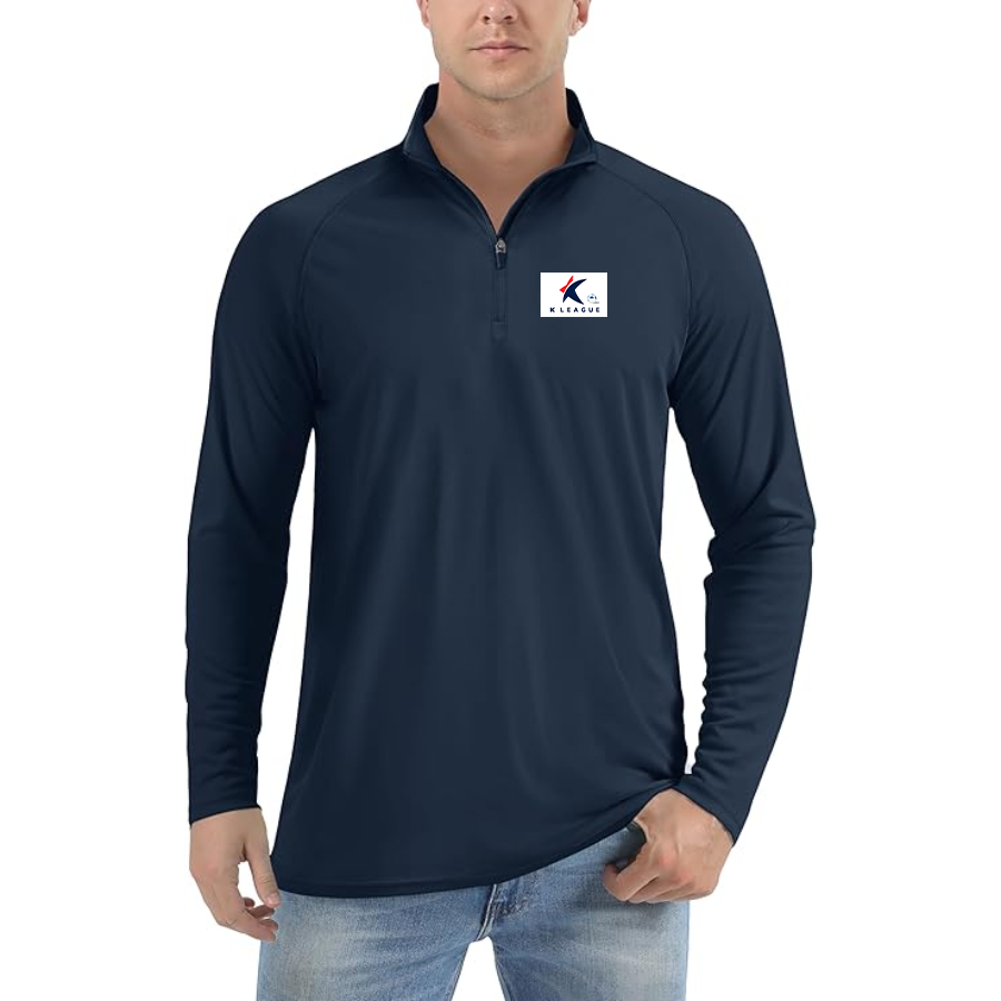 Men's K League Logo Lightweight Quarter-Zip Athletic Shirt Long Sleeve Performance Wear