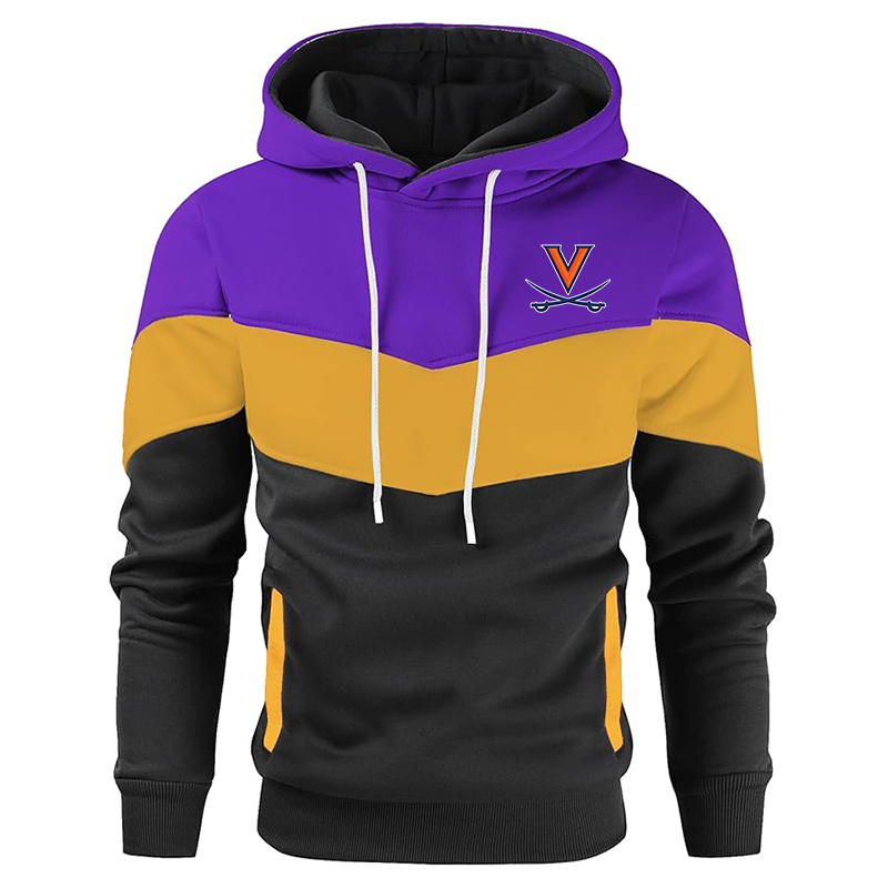 Men's (Design Here) Gesean Novelty Color Block Pullover Fleece Hoodie Long Sleeve Casual