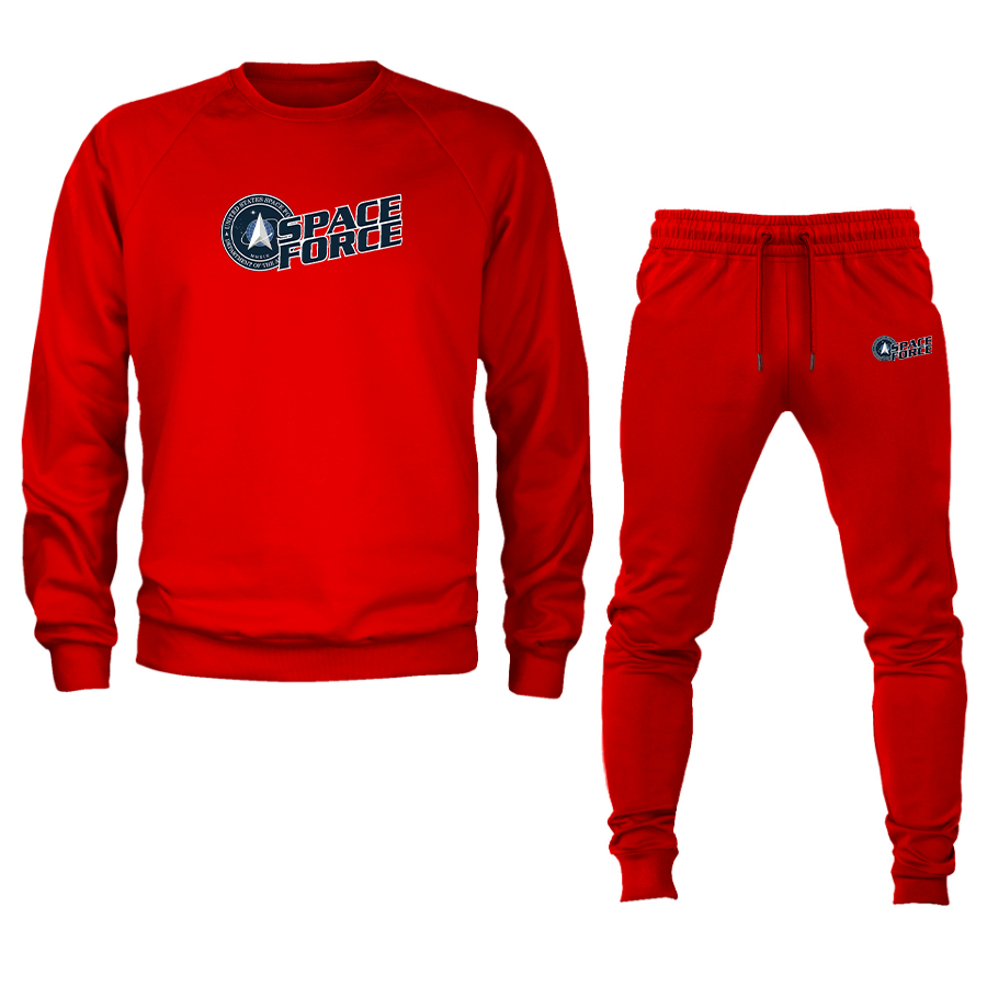 Men's Space Force Crewneck Sweatshirt Joggers Suit