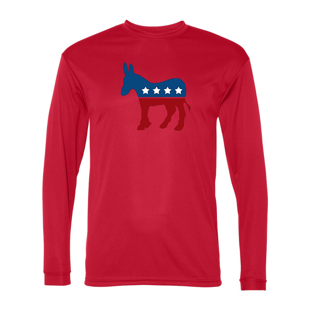 Men's Democrat Election Symbol Performance Long Sleeve T-Shirt
