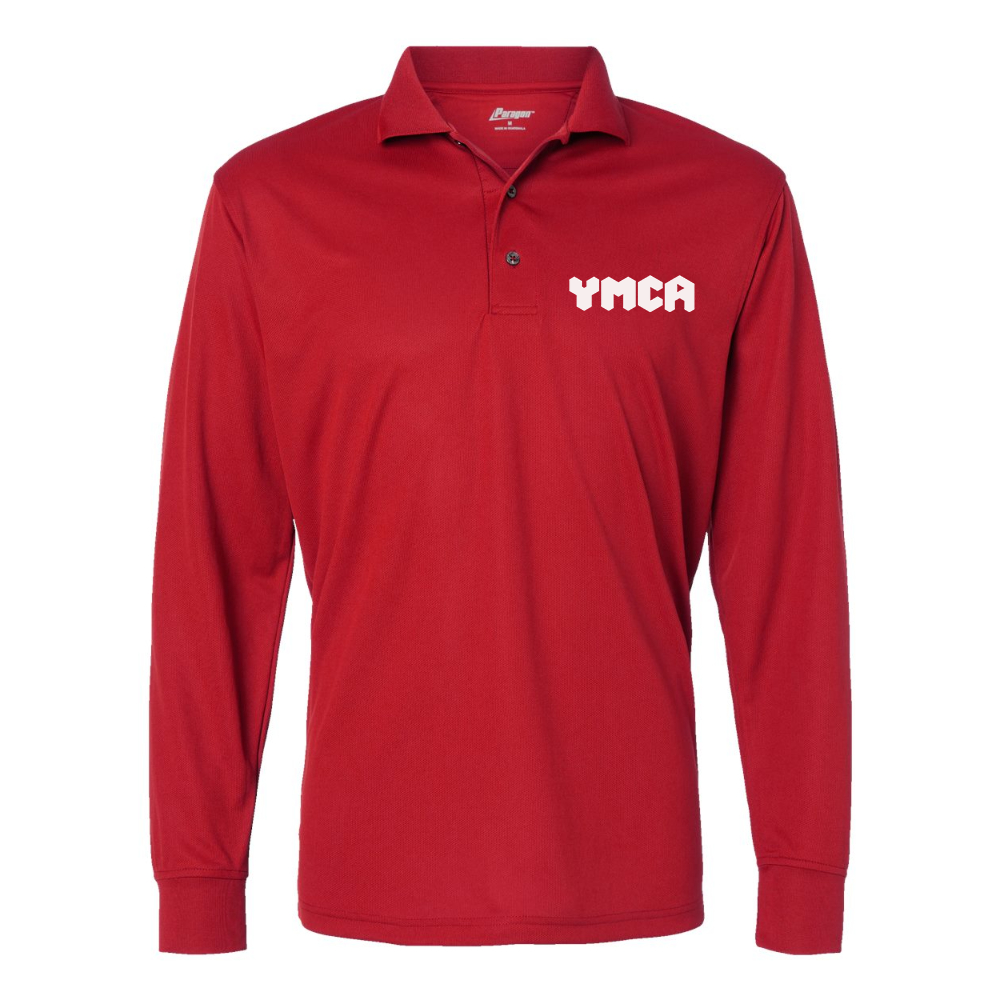 Men's YMCA Mauve Paragon Prescott Long Sleeve Polo