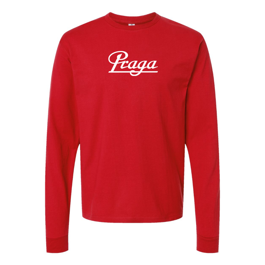 Men's Praga Logo Cotton Long Sleeve T-Shirt