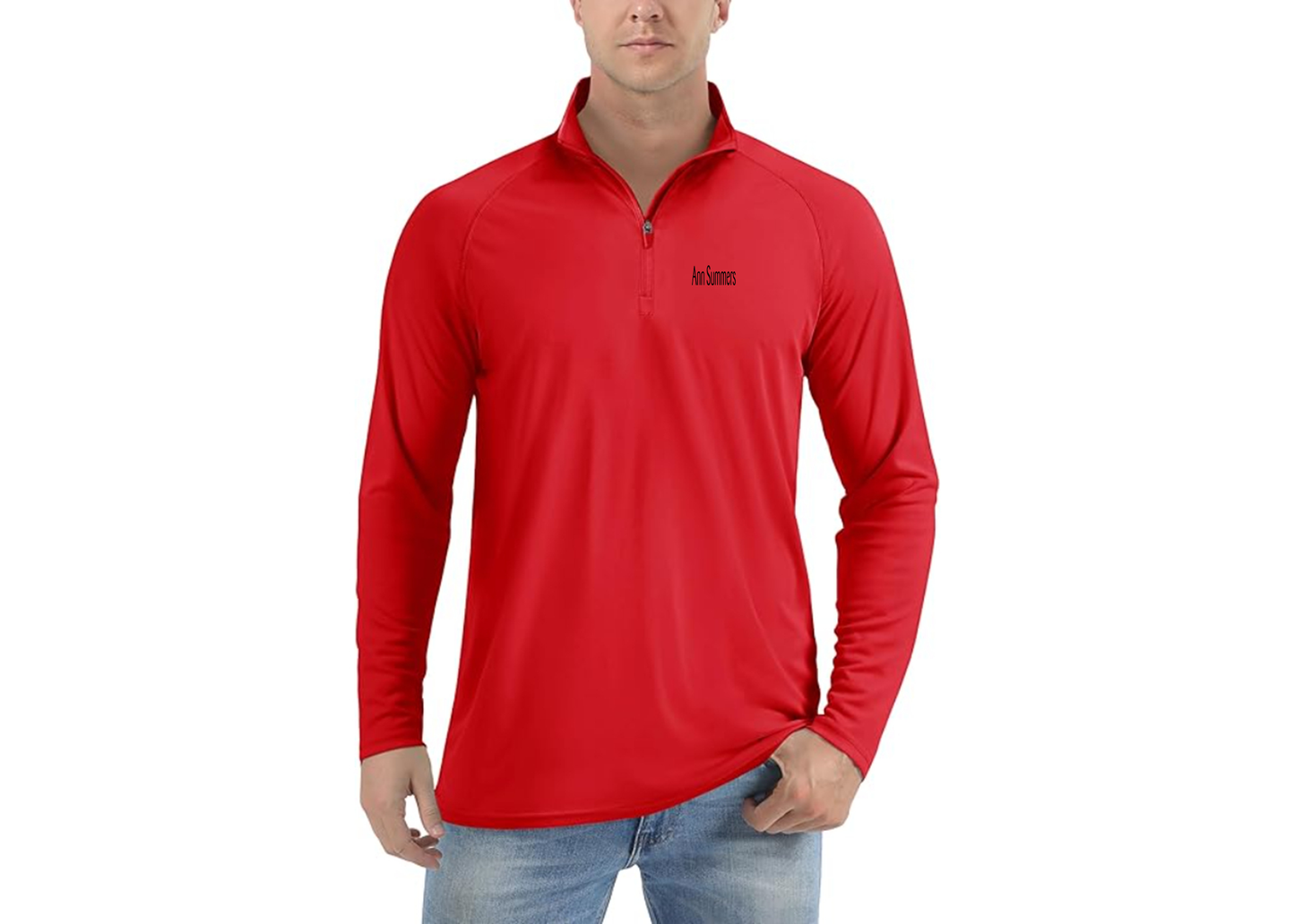 Men's Ann Summers Lightweight Quarter-Zip Athletic Shirt Long Sleeve Performance Wear