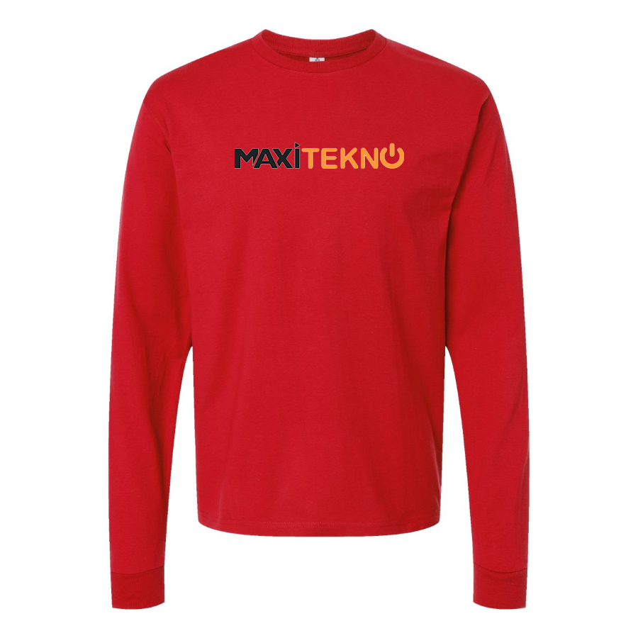 Men's Maxitekno Logo Cotton Long Sleeve T-Shirt