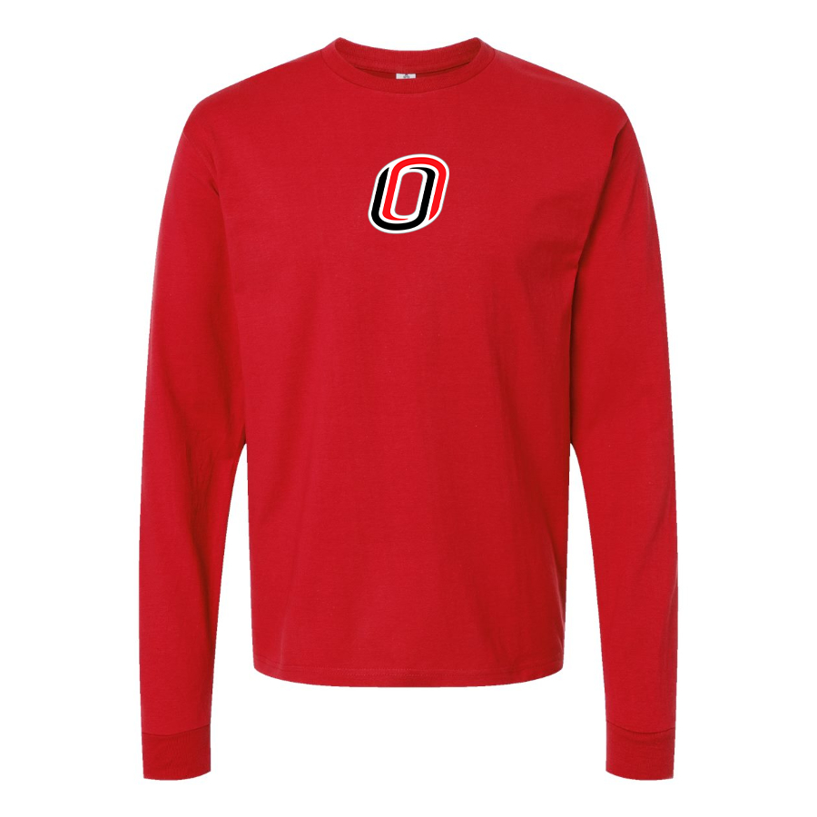 Men's Nebraska Omaha Mavericks Logo Cotton Long Sleeve T-Shirt