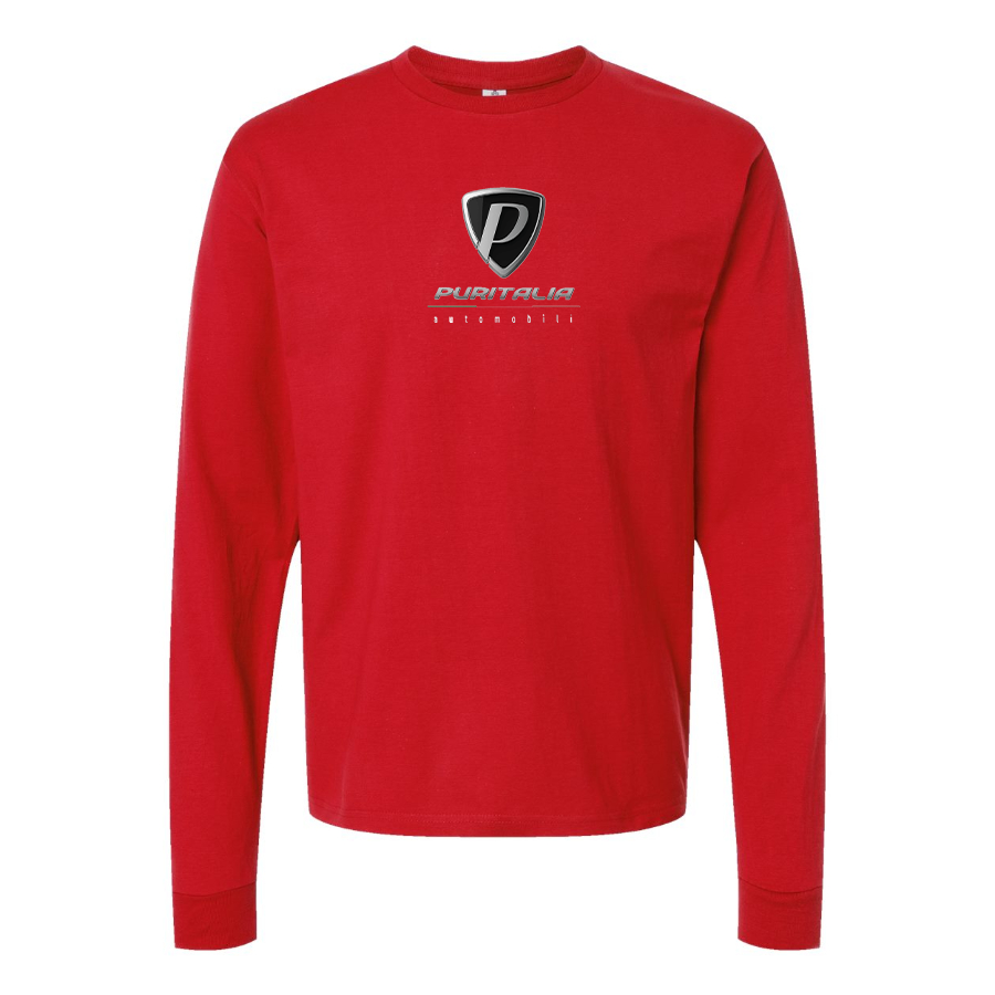 Men's Puritalia Automobili Logo Cotton Long Sleeve T-Shirt
