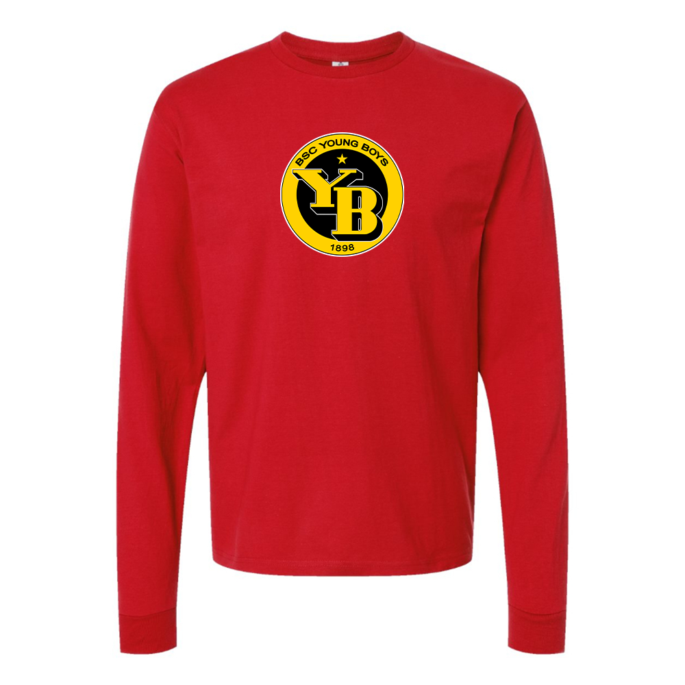 Men's Young Boys Soccer Cotton Long Sleeve T-Shirt