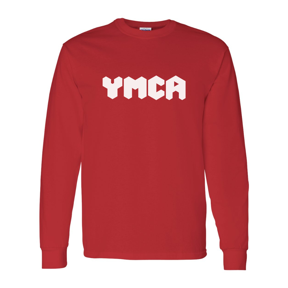 Men's YMCA Mauve Gildan Heavy Cotton Long Sleeve T-Shirt