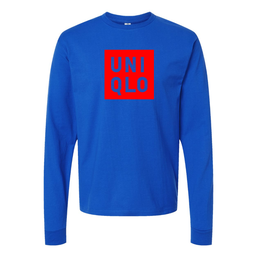 Men's Uniqlo Logo Cotton Long Sleeve T-Shirt