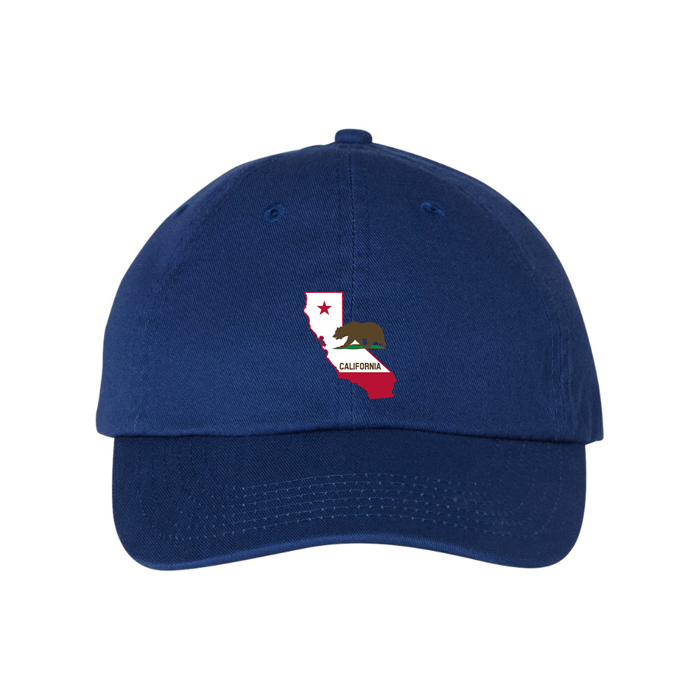 California Bear Map Valucap Adult Bio-Washed Classic Dad Hat