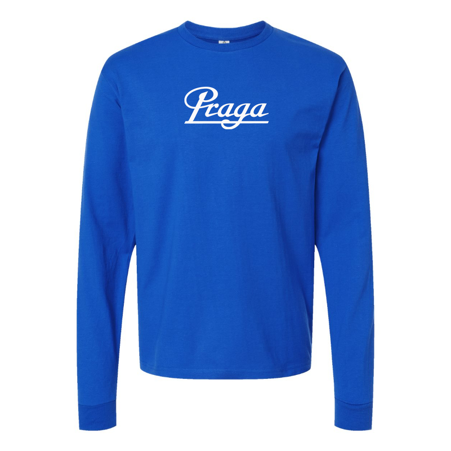Men's Praga Logo Cotton Long Sleeve T-Shirt