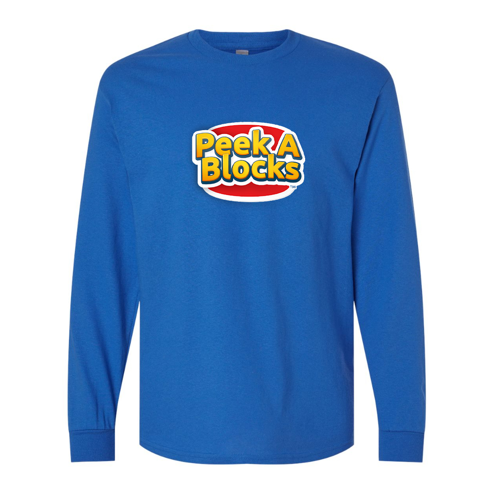 Men's Peek A Blocks Gildan Heavy Cotton Long Sleeve T-Shirt