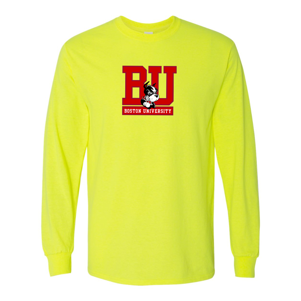 Men's Boston University Terriers Gildan Heavy Cotton Long Sleeve T-Shirt