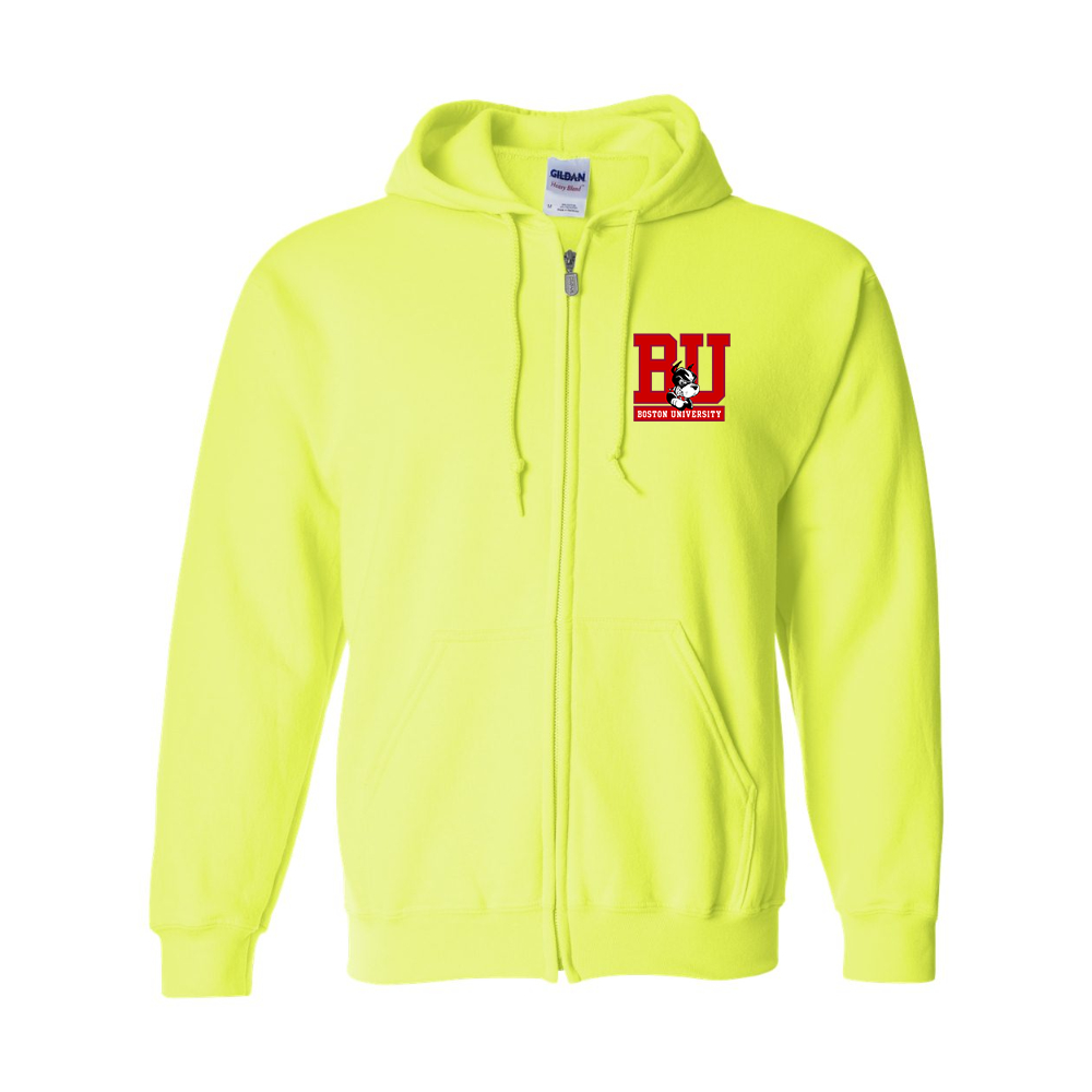 Men's Boston University Terriers Gildan Heavy Blend Full Zip Hooded Sweatshirt