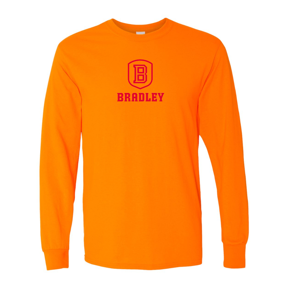 Men's Bradley Braves Gildan Heavy Cotton Long Sleeve T-Shirt