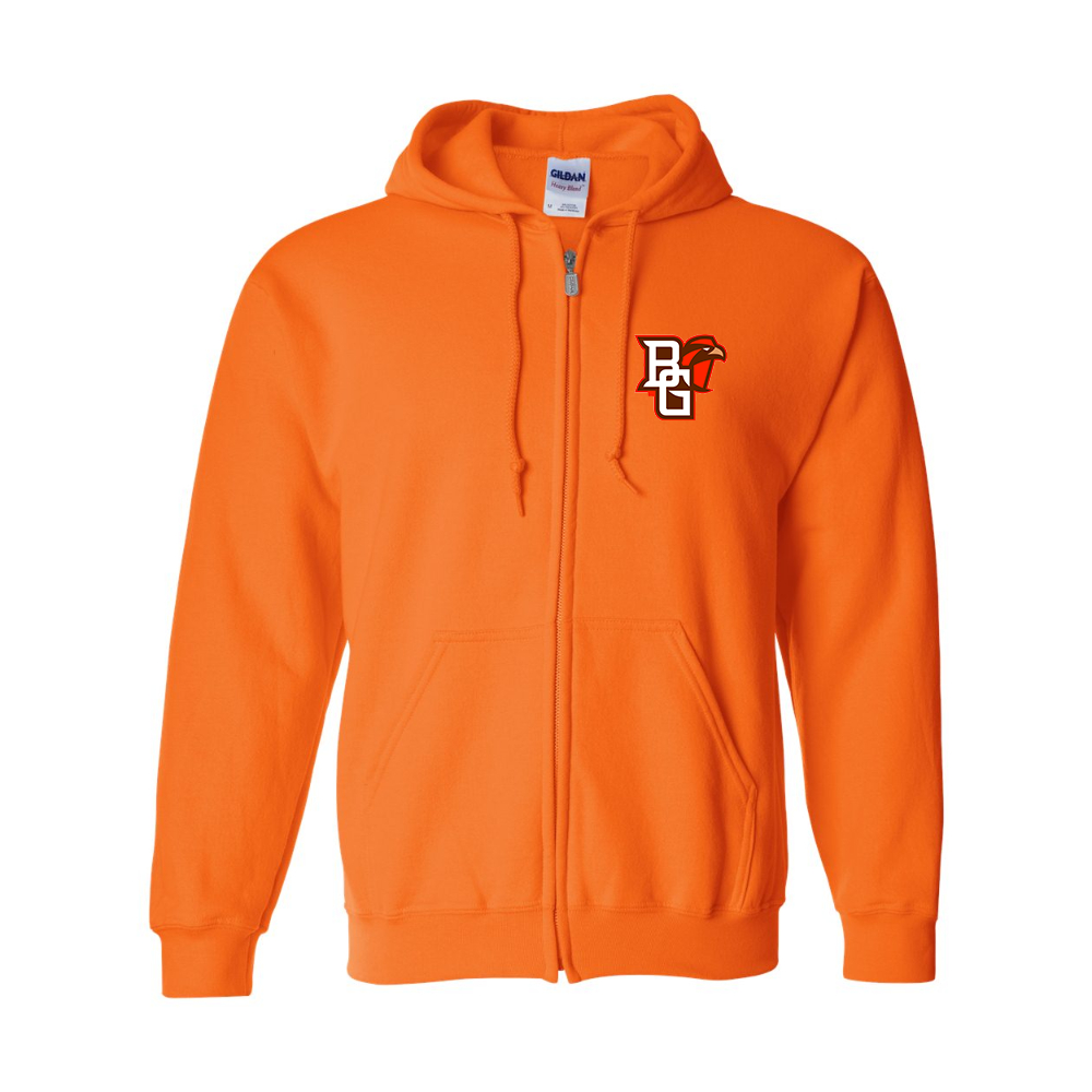 Men's Bowling Green Falcons Gildan Heavy Blend Full Zip Hooded Sweatshirt