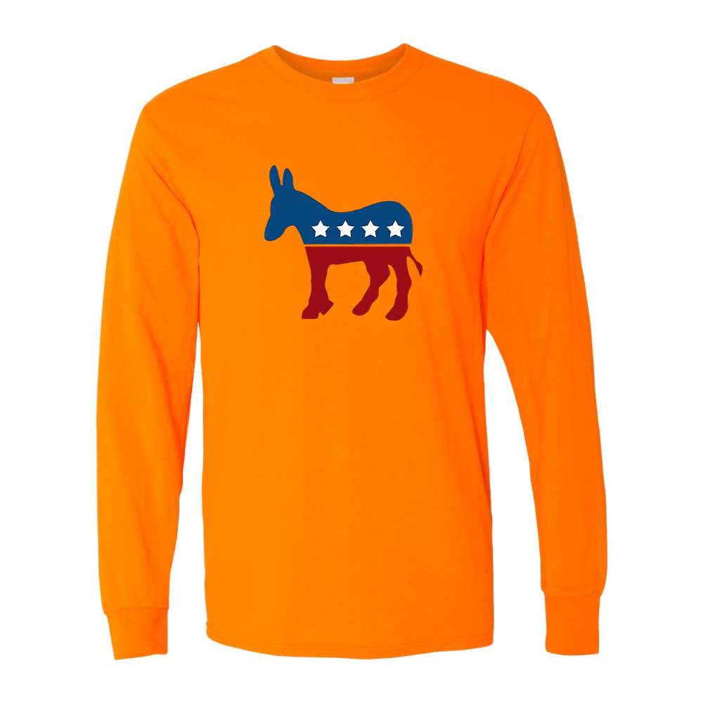 Men's Democrat Election Symbol Gildan Heavy Cotton Long Sleeve T-Shirt