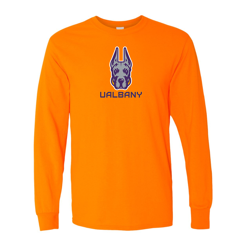 Men's Albany Great Danes Gildan Heavy Cotton Long Sleeve T-Shirt
