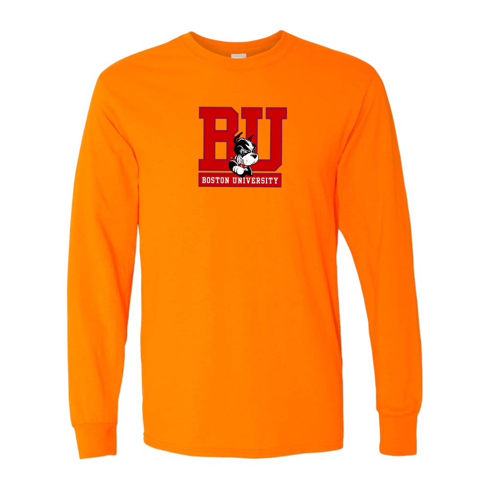 Men's Boston University Terriers Gildan Heavy Cotton Long Sleeve T-Shirt