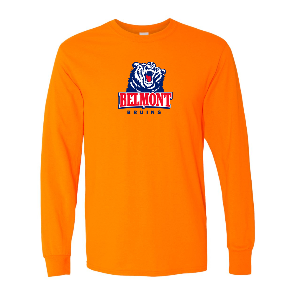 Men's Belmont Bruins Gildan Heavy Cotton Long Sleeve T-Shirt
