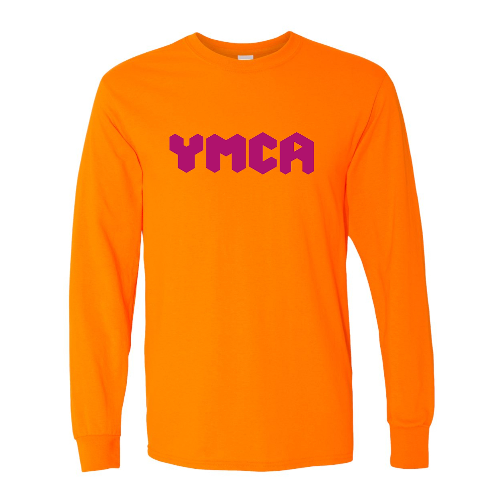 Men's YMCA Mauve Gildan Heavy Cotton Long Sleeve T-Shirt