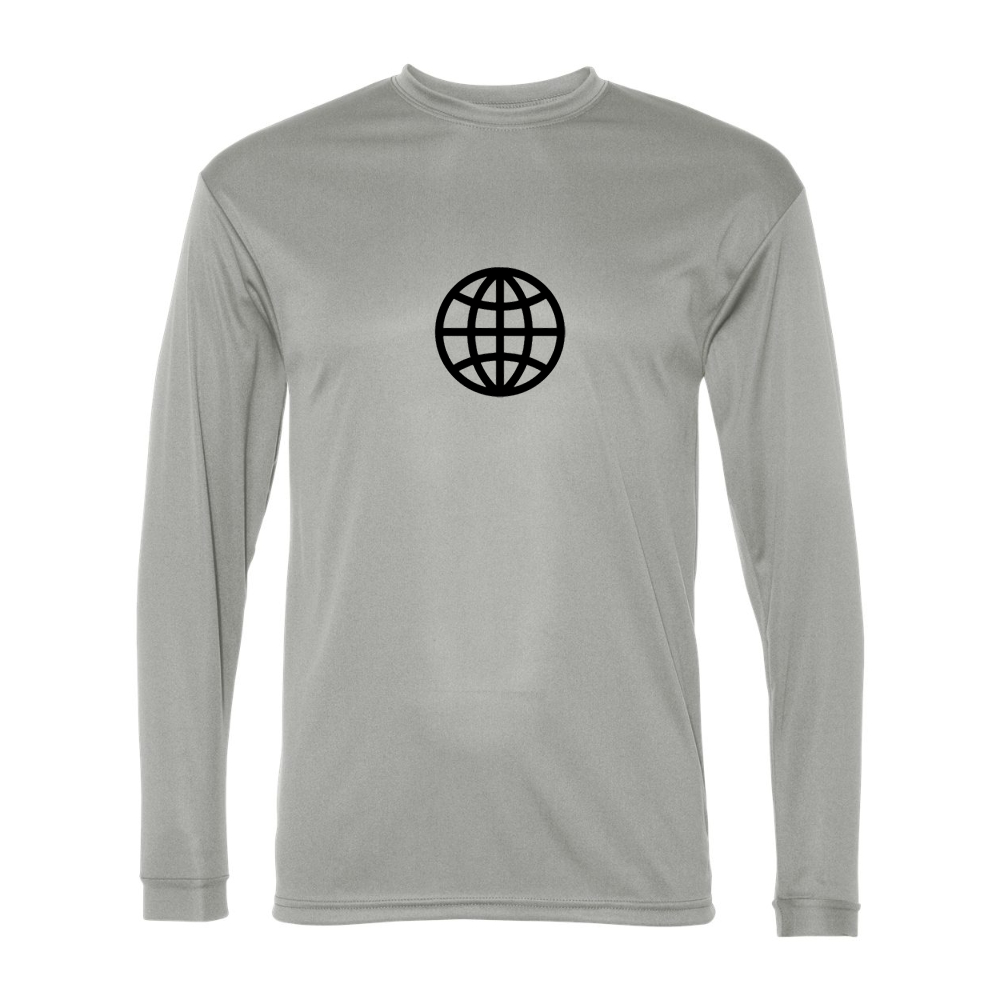 Men's Internet Globe Performance Long Sleeve T-Shirt