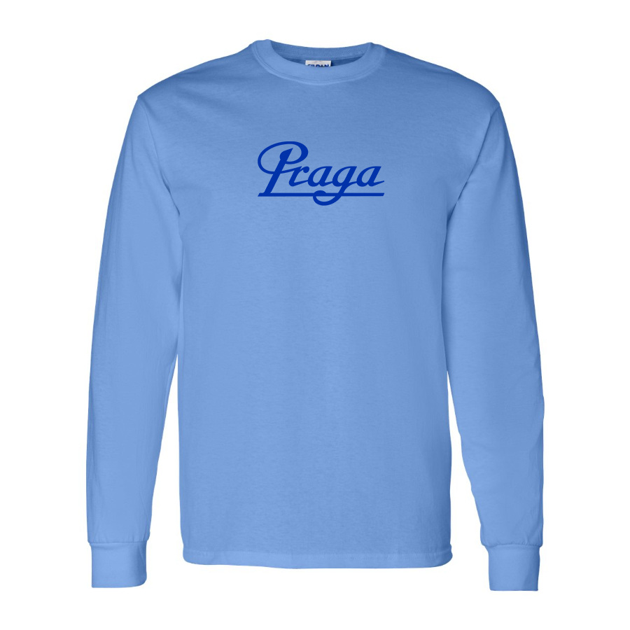 Men's Praga Logo Cotton Long Sleeve T-Shirt