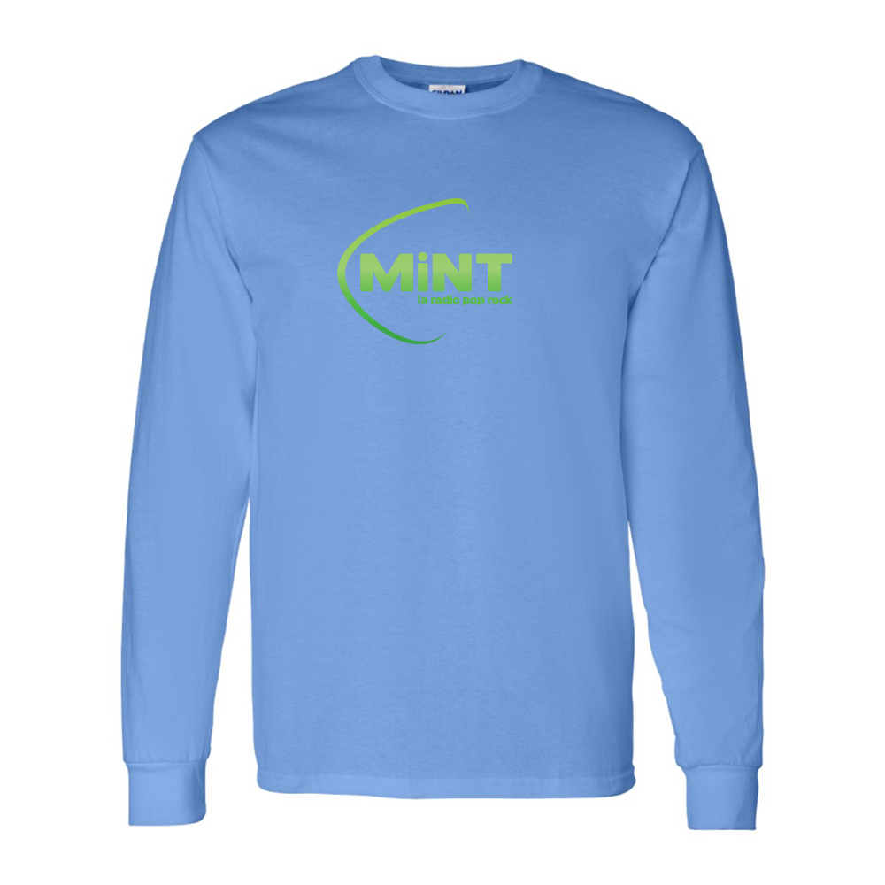 Men's Mint Radio Logo Cotton Long Sleeve T-Shirt