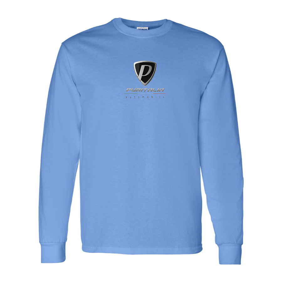 Men's Puritalia Automobili Logo Cotton Long Sleeve T-Shirt