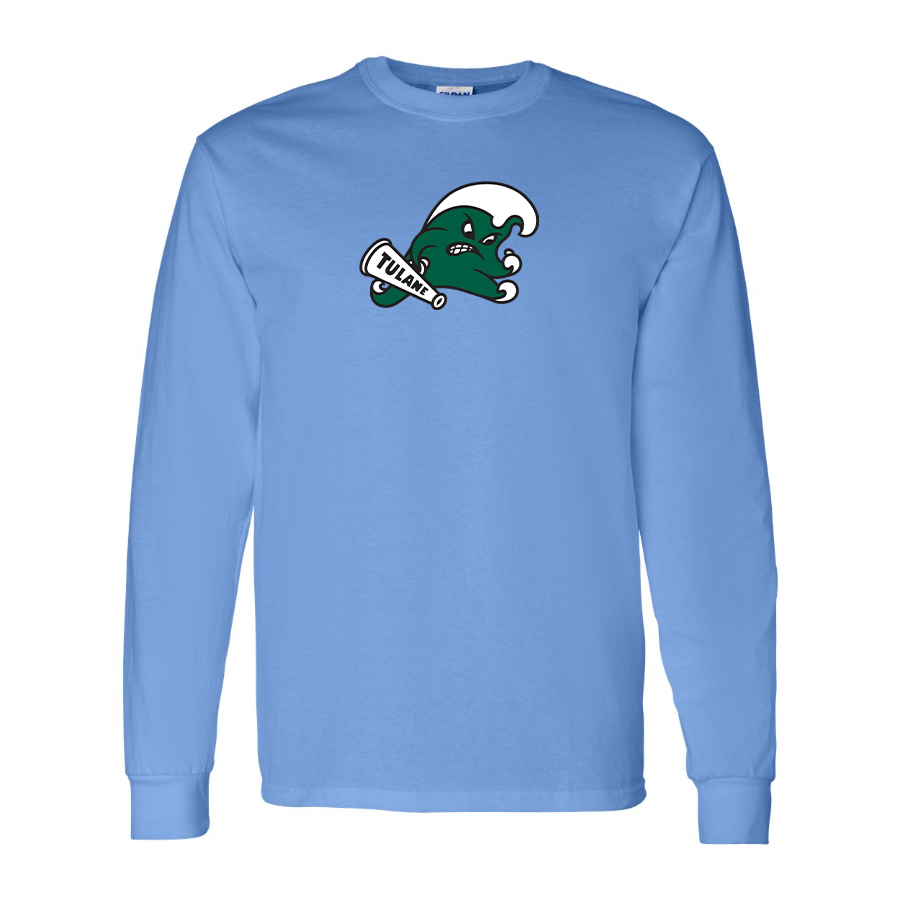 Men's Tulane Green Wave Logo Cotton Long Sleeve T-Shirt