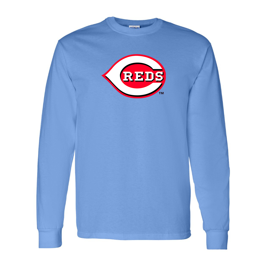 Men's Cincinnati Reds Logo Cotton Long Sleeve T-Shirt