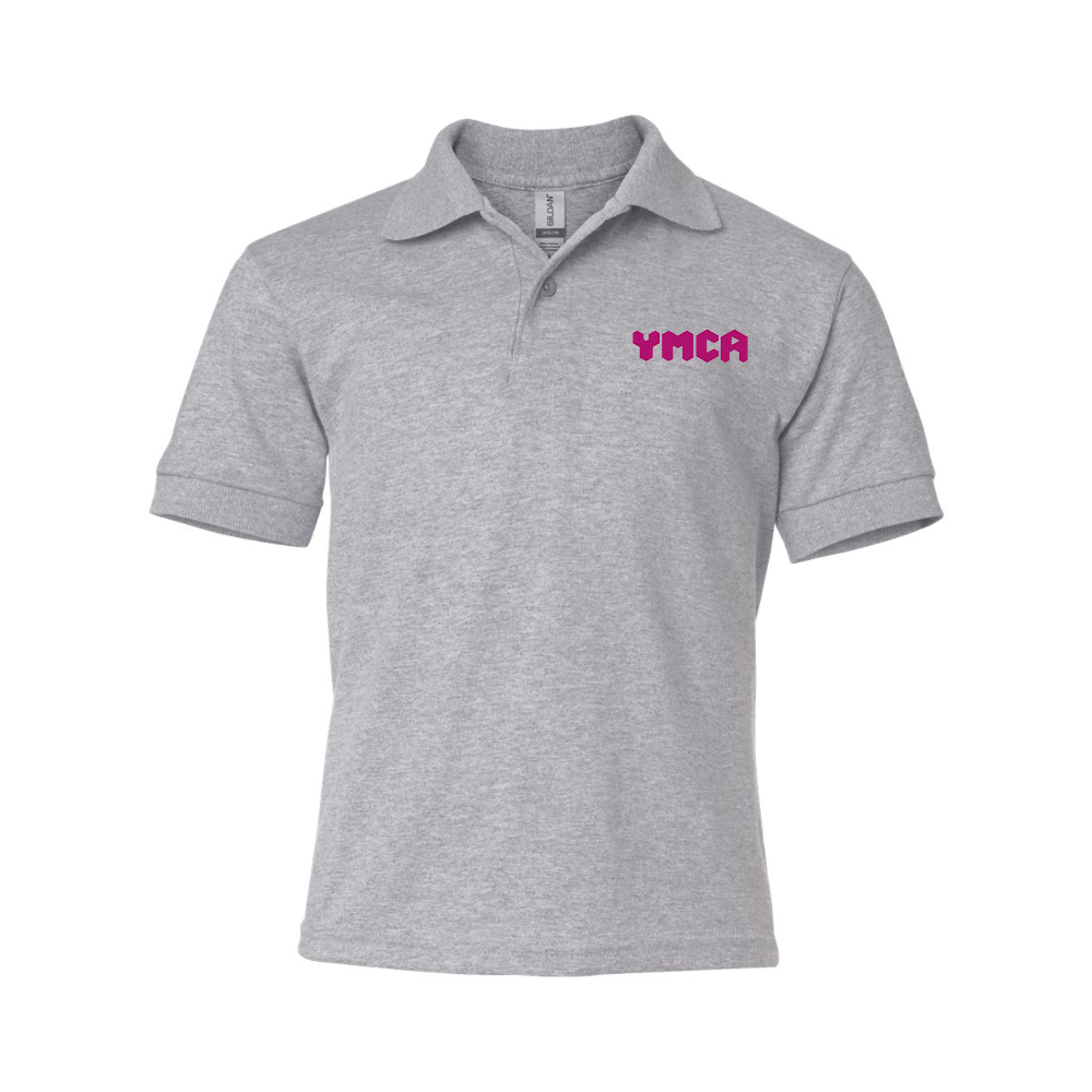 Youth YMCA Mauve Gildan Dry Blend Jersey Polo