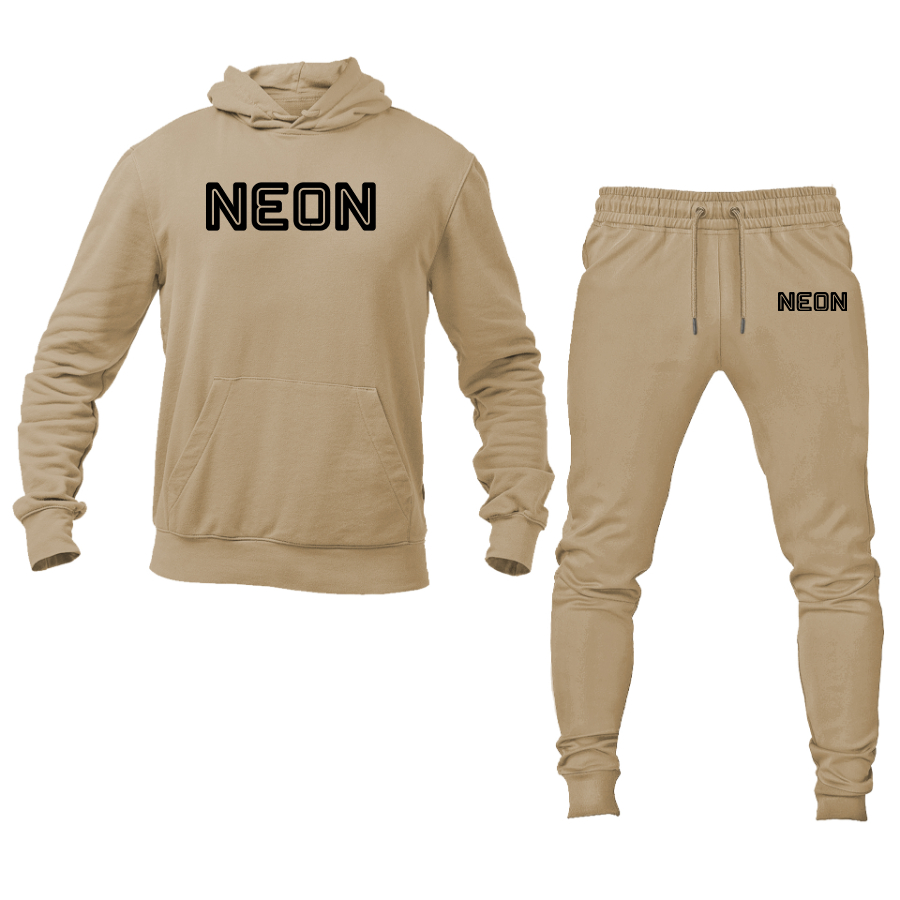 Men's Neon Logo Hoodie Joggers Set